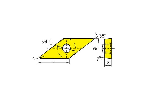 الدقة المصممة VCMT CNC إدراج مع 35 درجة زاوية V و 7 درجة زاوية C لقطع سبيكة عالية درجة الحرارة
