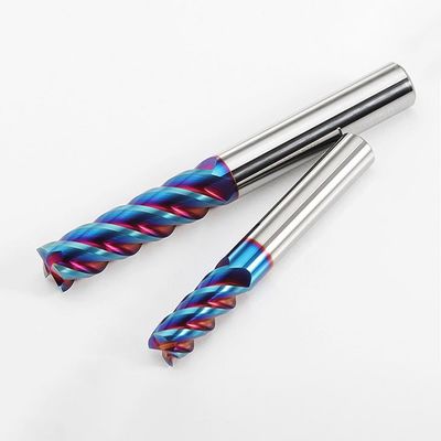 أداة طحن نهاية كربيد التنجستن ذات 4 أسنان مع طلاء nACo4 لتصنيع الفولاذ المقاوم للصدأ