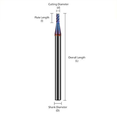 أداة طحن نهاية كربيد التنجستن ذات 4 أسنان مع طلاء nACo4 لتصنيع الفولاذ المقاوم للصدأ