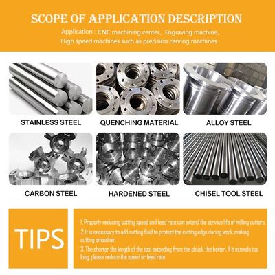 أداة طحن نهاية كربيد التنجستن ذات 4 أسنان مع طلاء nACo4 لتصنيع الفولاذ المقاوم للصدأ