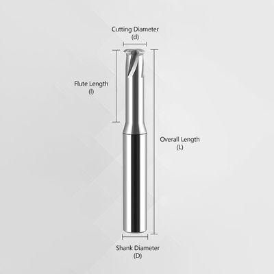 قطاع طحن ذو خيط واحد مع تصميم أسنان واحدة ل M2 ، M3 ، M4 ، M6 خيوط في النحاس ، الفولاذ المسبوب ، الفولاذ العادي ، الحديد الصلب