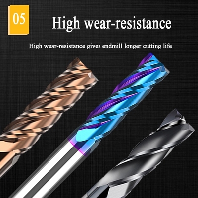 Hrc 45 عكس الفلوت كربيد التشطيب نهاية مطحنة القواطع 40mm 16mm عرقوب نوع